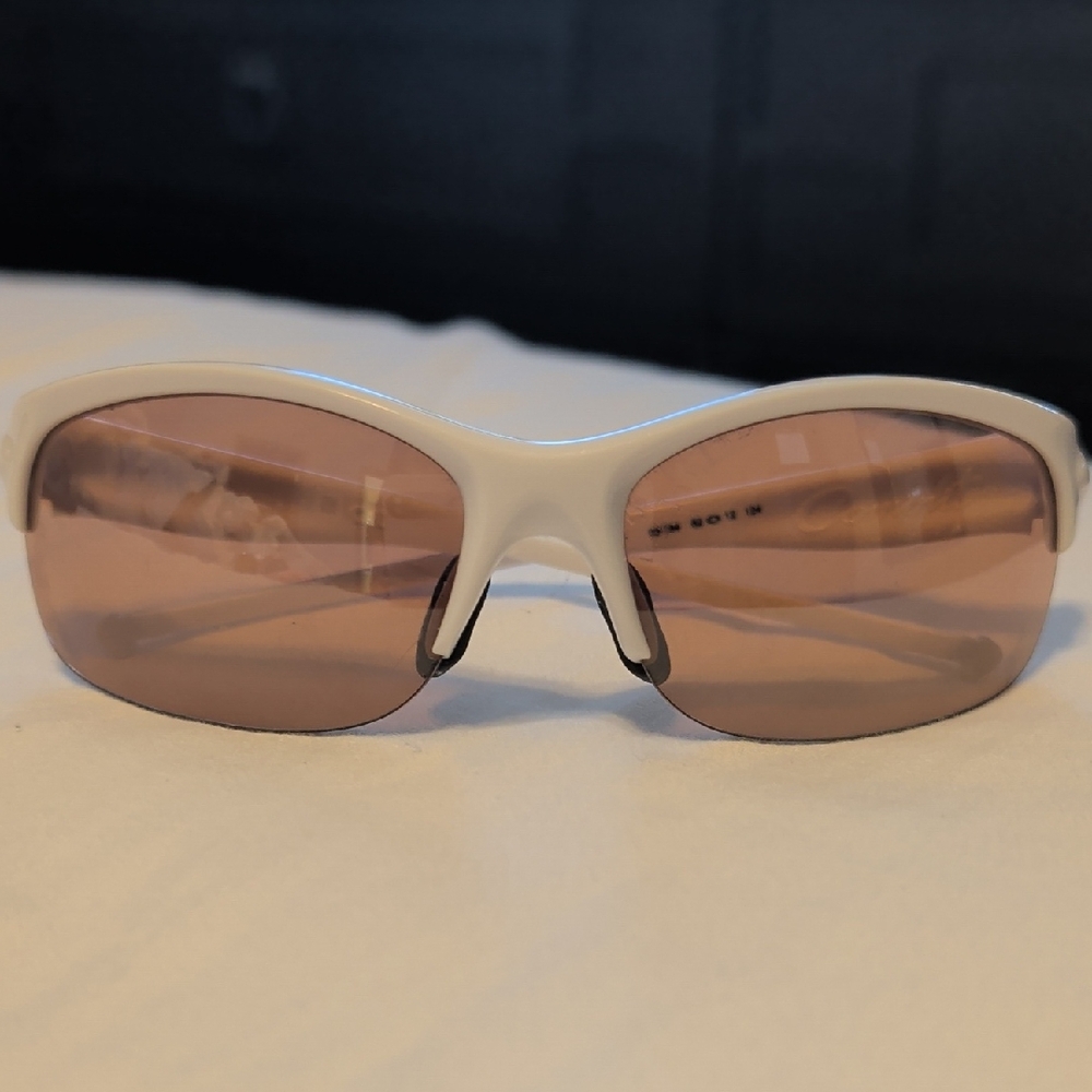 Oakley White Sunglasses with Rose Colored Lenses